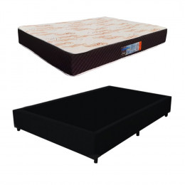 Colchão Casal Umaflex Paris D33 24x138x188 + Base Box Casal Suede Preto 37x138x188