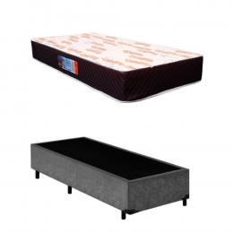 Colchão Solteiro Umaflex Paris D33 24x88x188 + Box Solteiro Suede Cinza