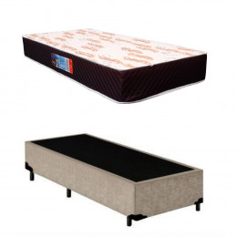 Colchão Solteiro Umaflex Paris D33 24x88x188 + Box Solteiro Suede Bege
