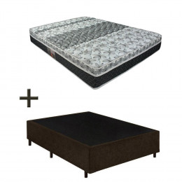 Colchão Casal Castor Tecnopedic One Face 138x188x25cm + Base Box Casal Suede Marrom 26x138x188